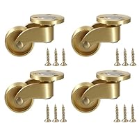 IGNPION Set mit 4 massiven Messing Universalrollen 360° schwenkbar Möbelrollen ohne Vorbau, 24 mm Möbelrollen