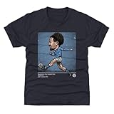 500 LEVEL Jack Grealish Manchester City Youth Shirt - Jack Grealish Manchester City Cartoon WHT (Tri Navy, 10-12Y Large)