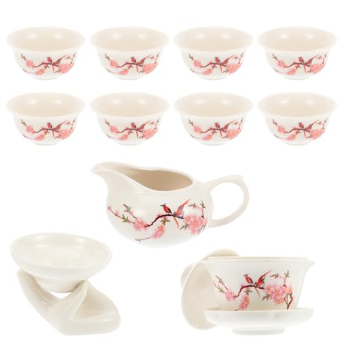 Juego de té de Kung Fu para oficina y hogar: set de cerámica azul y blanca de 12 piezas 2