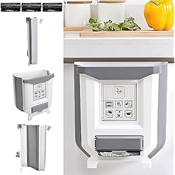 WOKICOR Cubos de Basura Plegable Colgando, 10L Gran Capacidad Contenedor Colgante de Pared, Multifuncional Bote de Basura Colgante Extraible para Cocina/Automóvil/Baño/Oficina/Dormitorio