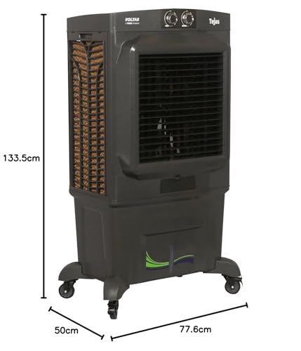 Image of Voltas Tejas Desert Air Cooler, 85 Litre Capacity, Portable with Wheels, Grey