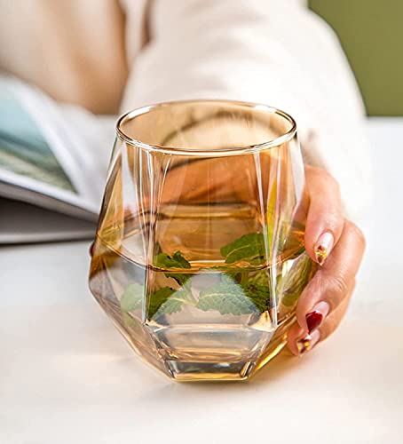Image of Premium Brown 350 ML Water & Juice Drinking Glasses Set of 6 Vintage Glassware Set for Juice, Cocktail, Mocktail,Whisky All Beverages Everyday Uses for Gift (6, MT-20)