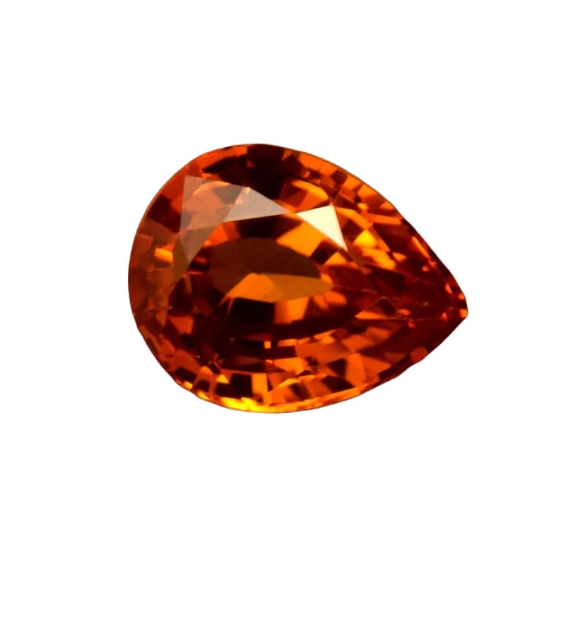 Saphir orange naturel de forme poire pour pendentifs et haute joaillerie