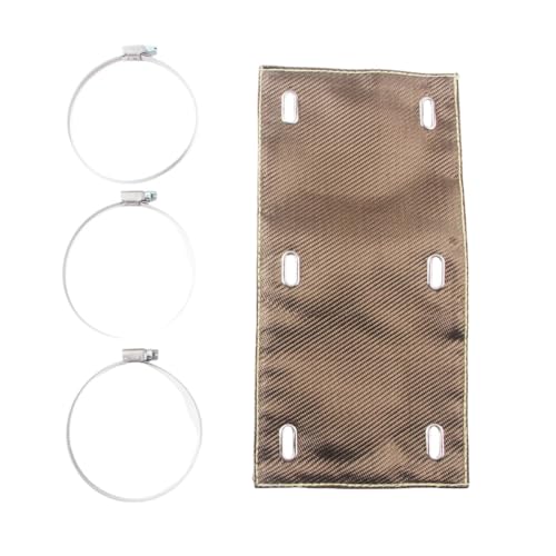Protector térmico de escape de titanio con abrazaderas de acero inoxidable 6