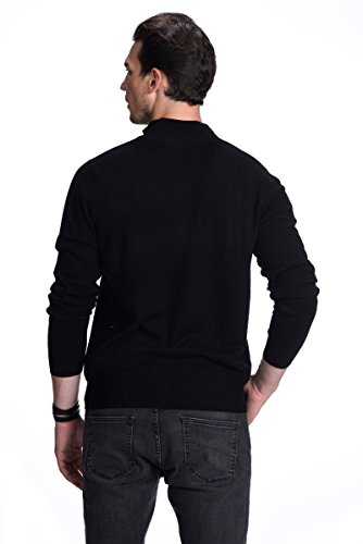 State Cashmere Men's Half Zip Mock Neck Sweater 100% Pure Cashmere Polo Neck Pullover3