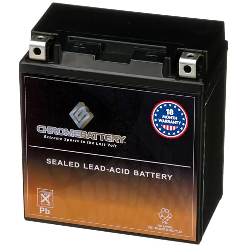 Image of CB CHROMEBATTERY YTX20CH-BS 12 V 270 CCA AGM - Maintenance-Free 18 Ah Battery for ATV, UTV, Motorcycle, Snowmobile, Jet Ski - T3 Nut & Bolt Terminal - Fits Harley Road Glide, Polaris RZR 800