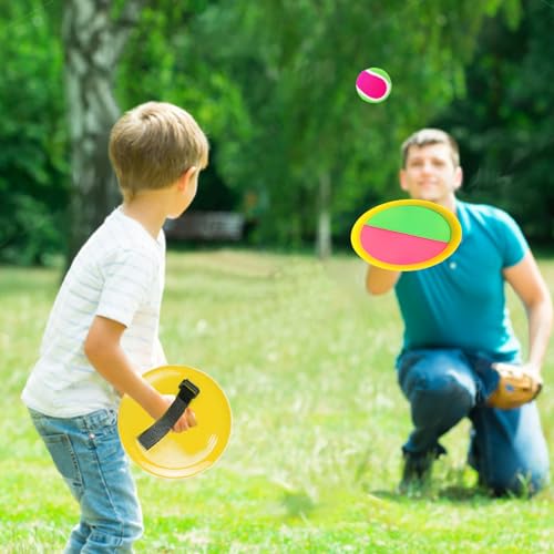YOUYIKE Outdoor Klettballspiel für Kinder, 2 Paddel und 2 Bälle, Spaß im Freien Spiel Fangball-Spiel, Draußen Strand Spielzeug Spiele 2 3 4 5 6 7 8 9 10 Jahre Mädchen Jungen Junge Ostern Geschenke