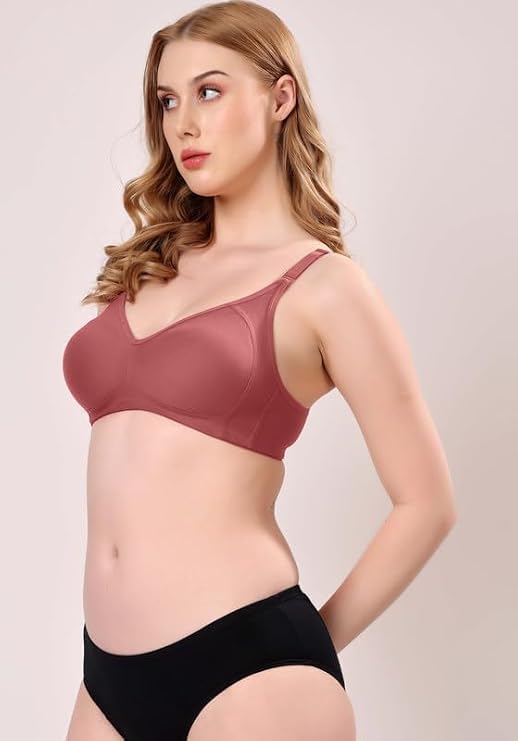 Image of London Hills Regular Bra for Women Everyday Non Padded Wire Free Full Coverage Cotton Blend