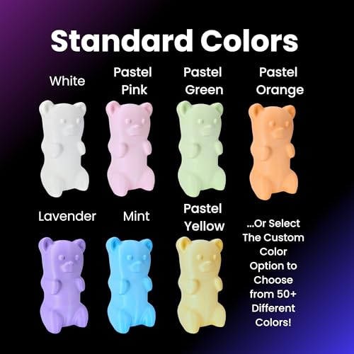 Soporte para auriculares en forma de oso de goma - Soporte lindo para audífonos - Accesorios kawaii para escritorio - Compatible con la mayoría de los auriculares (Menta) miniatura 5