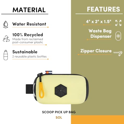 Image of OllyDog Scoop Pick Up | Dog Poop Bag Holder | Lightweight & Water-Resistant Dispenser | Leash Attachment for Hands-Free Carry | Fits Standard Waste Bag Rolls (Sol)