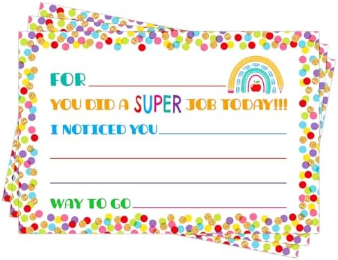 FaCraft Teacher Mail Cards to to Parents - 50pcs Confetti Good Behavior Incentive Motivational Cards to Send Home Preschool Elementary Kindergarten Classroom Must haves Back to School Teacher Supplies