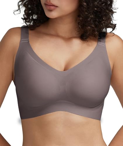 Image of Women's Minimizer Bra No Underwire Full Coverage Wireless Jelly Bra Plus Size Seamless T-Shirt Bra