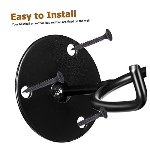 BESPORTBLE Bat Racks Set of 6 Baseball Bat Holders Wall Mount Rack Sturdy Bat Display Mount for Baseball Softball Bats