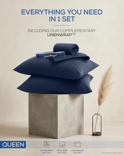 Image of Utopia Bedding Queen Sheet Set 4 Piece Soft Sheets - Navy