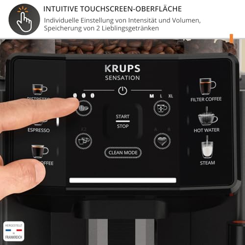 Krups Sensation Kaffeevollautomat mit Milchschaumdüse, Kaffeemaschine für Espresso, Cappuccino &...