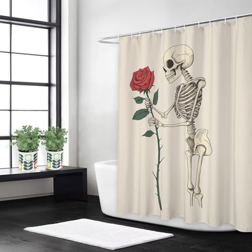 Rideau de douche 200x220 beige imperméable et lavable avec 12 crochets