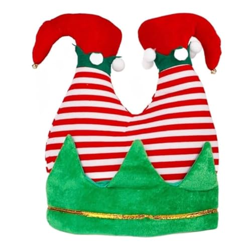 BrainGiggles Santa Hat for Christmas Costume - Headwear Cap With Plush Trim for Kids and Adults - Santa Claus Hat for Party and Gifts
