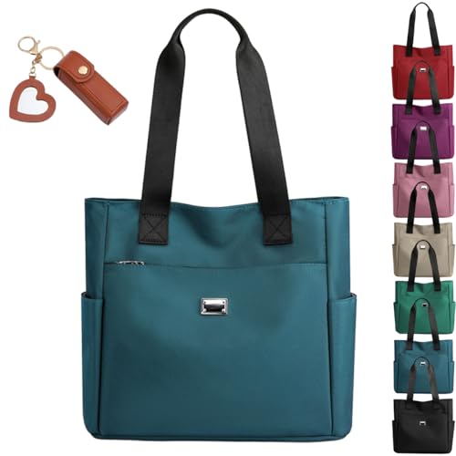 Gloryboom Shoulder Bag,Large Capacity Water Repellent Multi Pocket Nylon Shoulder Bag,Travel Tote Bags for Women with Zipper