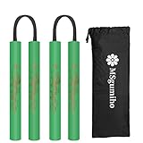 MSGumiho Nunchucks Cord Nunchakus Safe Foam Rubber Training Nunchucks with Cord 2PCS for Kids & Beginners Practice and Training (Green)