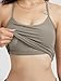 ODODOS Women's Slim Racerback Cropped Tank – Stratum Tech Sports Bra, Ultra Soft UPF 50+ Cami Top with Built-in Bra, Warm Grey Heather, Small