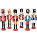 Jolik 6 PCS Nutcracker Ornament Set Wooden Nutcracker Christmas Ornaments