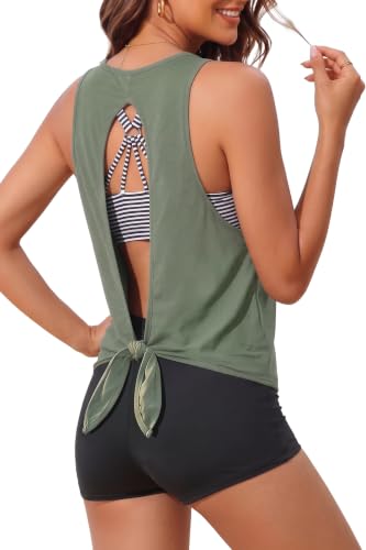 Aqua Eve Tankini 3 pièces femme dos ouvert shorts athlétique