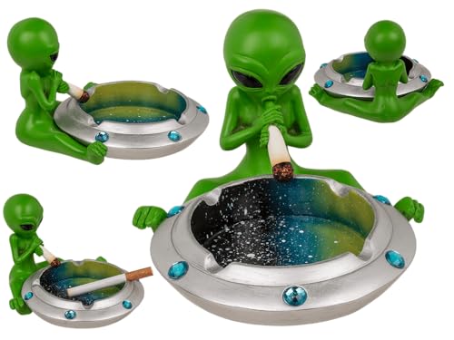 Aschenbecher, Alien mit Joint, ca. X cm, aus Polystein