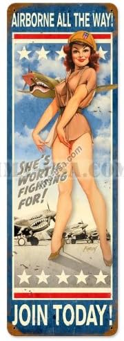 Miniatura 2 de Letrero de metal vintage de la Segunda Guerra Mundial de Estados Unidos Airborne