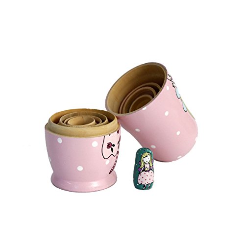 FunnyGoo Handgemachte hölzerne Nesting Puppe russische Puppe Kits Bunte Dekoration (Fairy Angel)