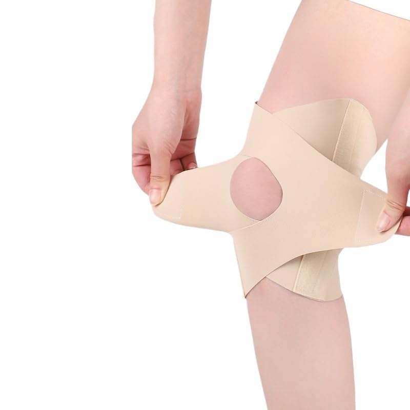 Exercise, protection Ultra-thin Breathable Lycra Knee Pads Spring Shock-absorbing Knee Pads for Men and Women for Fitness, cycling, running, playing football(Beige,Small)