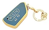 chyoekey Key Fob Cover Keychain Fits for VW ID.4 ID.3 MK8 Golf GTI Skoda Octavia (Blue)