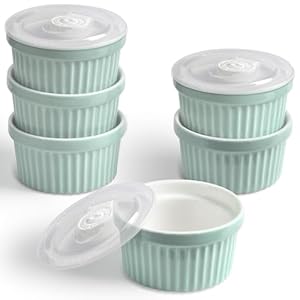 HomEdge Auflaufförmchen-Set, 6 Stück Mintgrün
