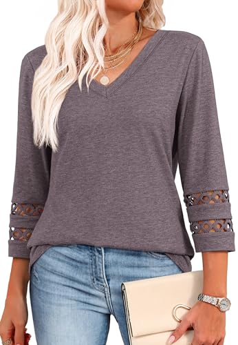 Plus Size Tops for Women 3/4 Sleeve Blouses for Women