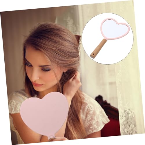Espejo de maquillaje portátil con forma de corazón miniatura 3