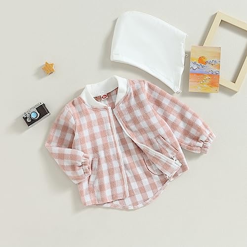 Toddler Baby Plaid Hoodies Long Sleeve Removable Flannel Jacket Infant Boy Girl Zip Up Hooded Sweatshirt Outerwear3