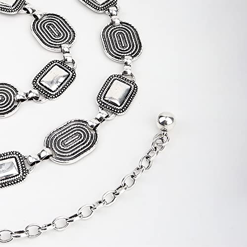 FGSS Women-Classic Concho-Chain-Belt - Boho-Metal-Waist-Chain Western-Cowboy-Link-Belts for Jeans Pants Dresses (Waist 36")3