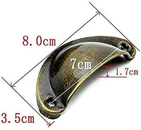 Namvo 10PCS Retro Shell Shape Metal Drawer Cabinet Half Moon Handle Furniture Knob Handware Product Green Bronze - Image 4