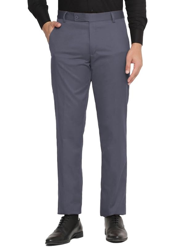 MANCREWFormal Pants for Men - Flat Front, Regular Fit, Solid, Wrinkle Free Formal Trousers for Men