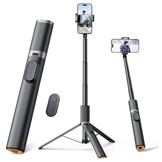 Tripod for iPhone, Weilisi 64" Aluminum Phone Tripod & Selfie Stick Tripod with Remote, Upgraded Phone Tripod Stand All-in-1 & Travel Tripod, Durable Cell Phone Tripod Compatible with All Cellphones
