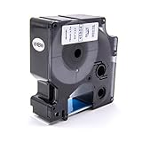 Reemplaza Dymo D1, 45804 vhbw Cinta de escritura compatible con Dymo 2000, 5000, 5500 impresora etiquetas 19 mm azul a blanco