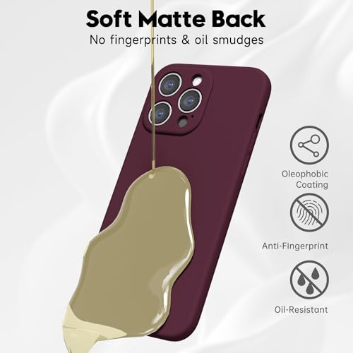 LoeoeL for iPhone 14 Pro Max Phone Case Silicone, Minimalist Ultra Thin Slim Soft Rubber Gel Solid Color Matte TPU Cute Case for Women Men, Girly Plain Aesthetic Design & Camera Cover, Burgundy Maroon by LoeoeL - Image 5
