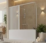 Easy box Alfa Sopravasca ad angolo con apertura a soffietto laterale h 153 cm "Made in Italy" (bianco, 140x65)