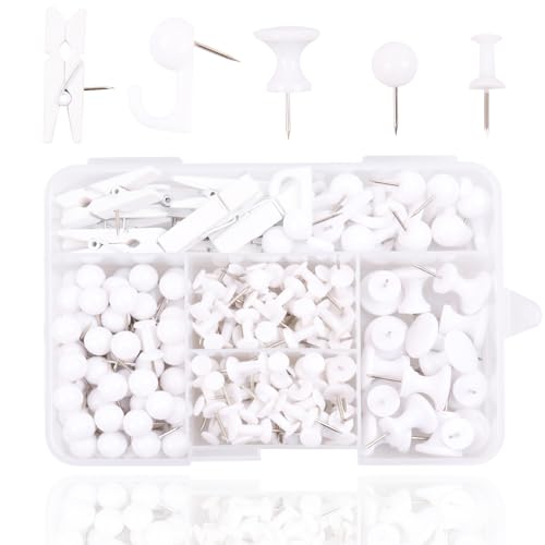 Conjunto de alfinetes, 200 peças de pinos de polegar, tachas, 5 tipos de tachinhas para quadro de co