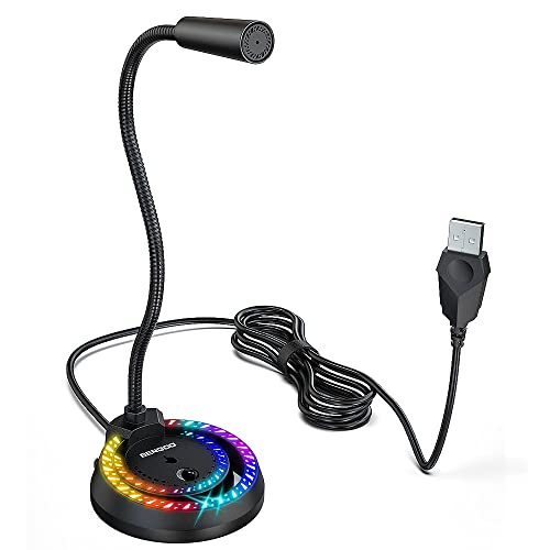 Gaming Microphone, BENGOO GM-01 USB Microphone with Mute & Volume Control, RGB Light, Plug and Play, Gaming Mic for PC Desktop PS4 Laptop Mac Windows Recording Conference YouTube Streaming Twitch