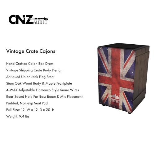 CNZ Audio Vintage Style Cajons (UK Flag)