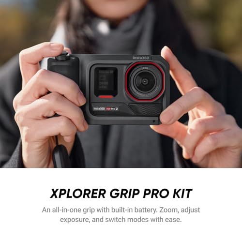 Image of Insta360 Ace Pro 2 Flash Print Bundle - 8K Waterproof Action Camera Co-Engineered with Leica, 1 /1.3 inch Sensor, Dual AI Chip, Leading Low Light, Xplorer Grip Pro Kit for Street Photography