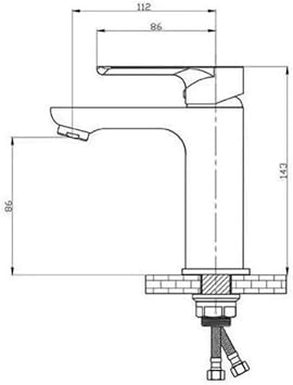 Fleko Chrome Retractable Hot Cold Water Inlet Sink Faucet