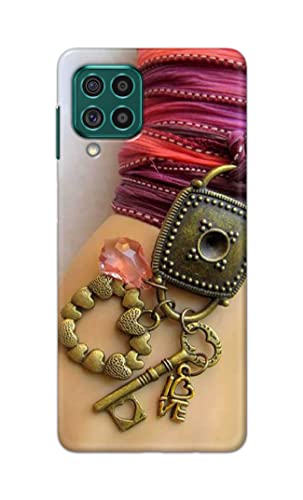 Image of Girl Hand with Keychain Hard Back Case Cover for Samsung Galaxy F62 / M62 Back Cover -(J5) VNS2228
