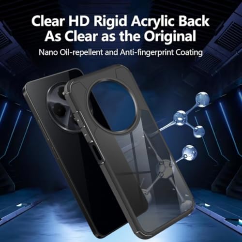 Image of SHINESTAR Ultra Slim Clear Back Cover for Redmi A4 5G | Poco C75 5G | Redmi 14C 5G, Transparent Hybrid Hard Shell Plastic & Soft Silicone Rubber Bumper, Non-Yellow Acrylic Protective Cover - Black