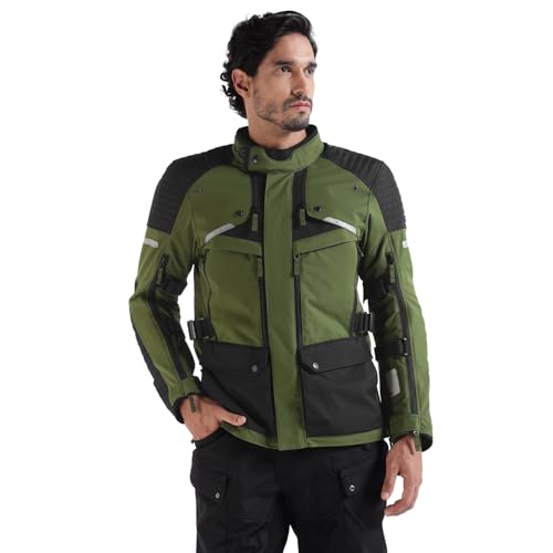 Image of Royal Enfield Nirvik V3 Riding Jacket | Protection: RE Ergo Pro Tech CE Level 2 at Shoulders & Elbows | Norman Tech CE Level 2 back protector, & XY CE Level 1 chest protectors | OLIVE S